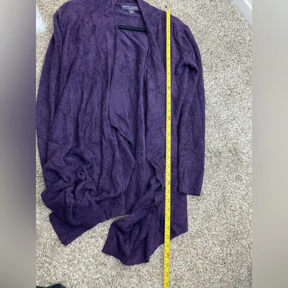 Barefoot Dreams Chic Lite Purple Waterfall‎ Open Front Sweater Cardigan S / M